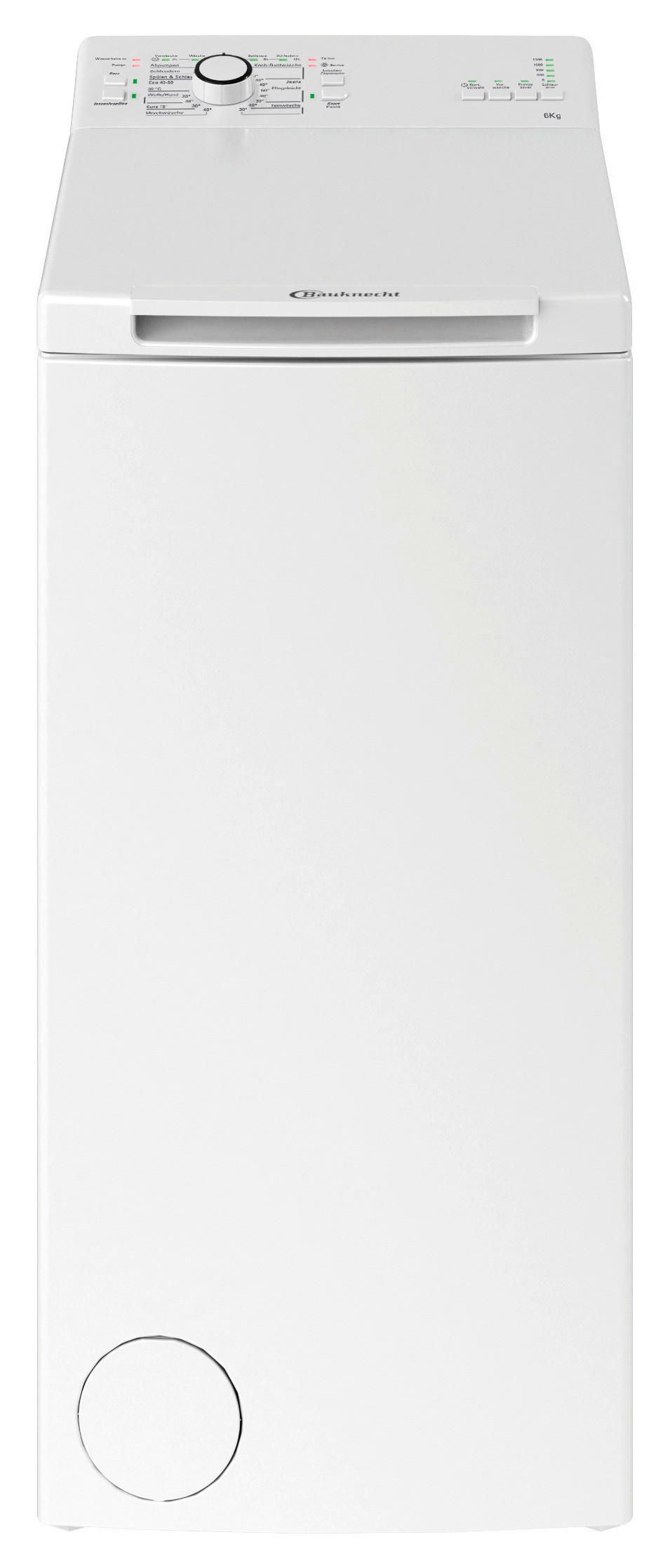 Bauknecht Waschmaschine-Toploader WAT Prime 6 L3 weiß B/H/T: ca. 45x90x70 cm ca. 6 kg Waschvollautomat TL WAT Prime 6 L3 - weiß (45,00/90,00/70,00cm) - Bauknecht