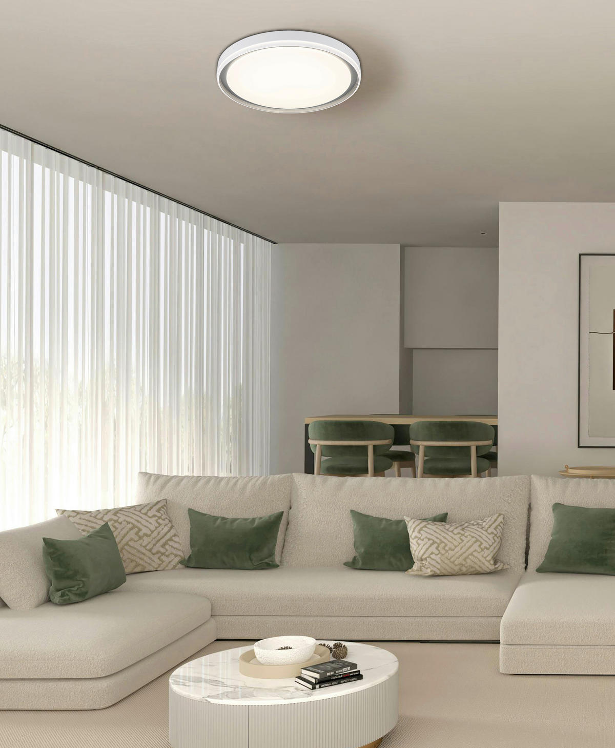 GLOBO Deckenventilator Deckenleuchte-Janice - weiß/silber (51,00/9,00/50,50cm) - GLOBO