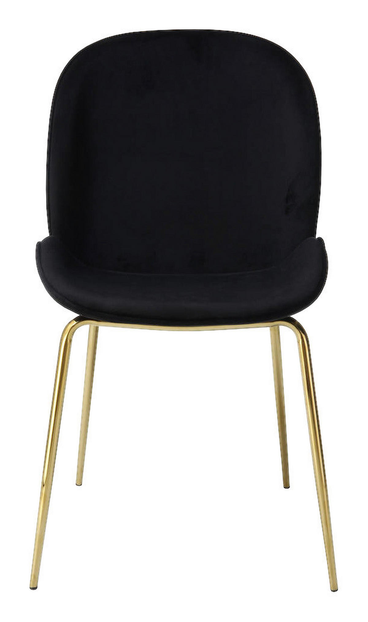 Stuhl Charlize 100 2er schwarz Microfaser B/H/T: ca. 48x87x59 cm Charlize 100 2er - messing/schwarz (48,00/87,00/59,00cm) - 360 Living