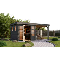 Karibu Gartenhaus Leon 3,5 grau B/H/L: ca. 242x211x242 cm Leon 3,5 - grau (242,00/242,00/211,00cm) - Karibu