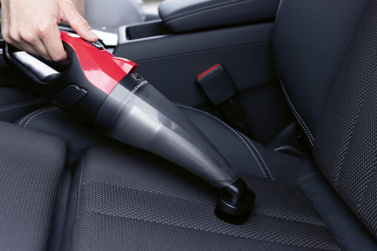 CLEANmaxx Akku-Handstaubsauger rot schwarz B/H/L: ca. 10x12x37 cm Akku-Handstaubsauger - rot/schwarz (37,00/10,00/12,00cm) - CLEANmaxx
