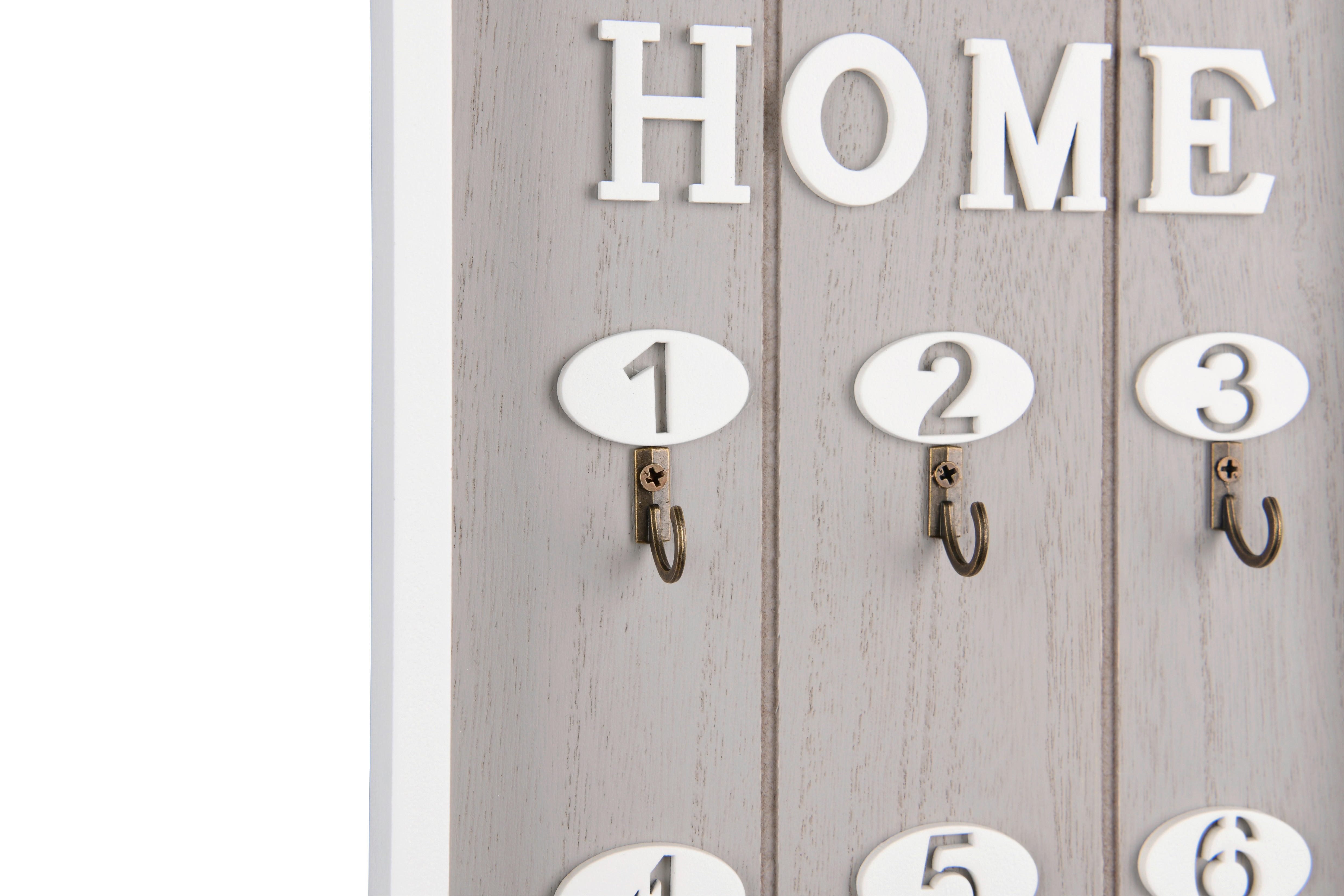 Thumbnail - Schlüsselkasten Saskia grau weiß MDF B/H/T: ca. 20x30x3 cm