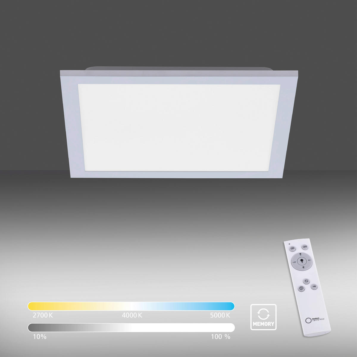 Just Light LED-Deckenpanel FLAT 14754-21 silber weiß Kunststoff Metall B/H/T: ca. 29,5x6x29,5 cm 1 Brennstellen FLAT - weiß/silber (29,50/6,00/29,50cm) - Just Light