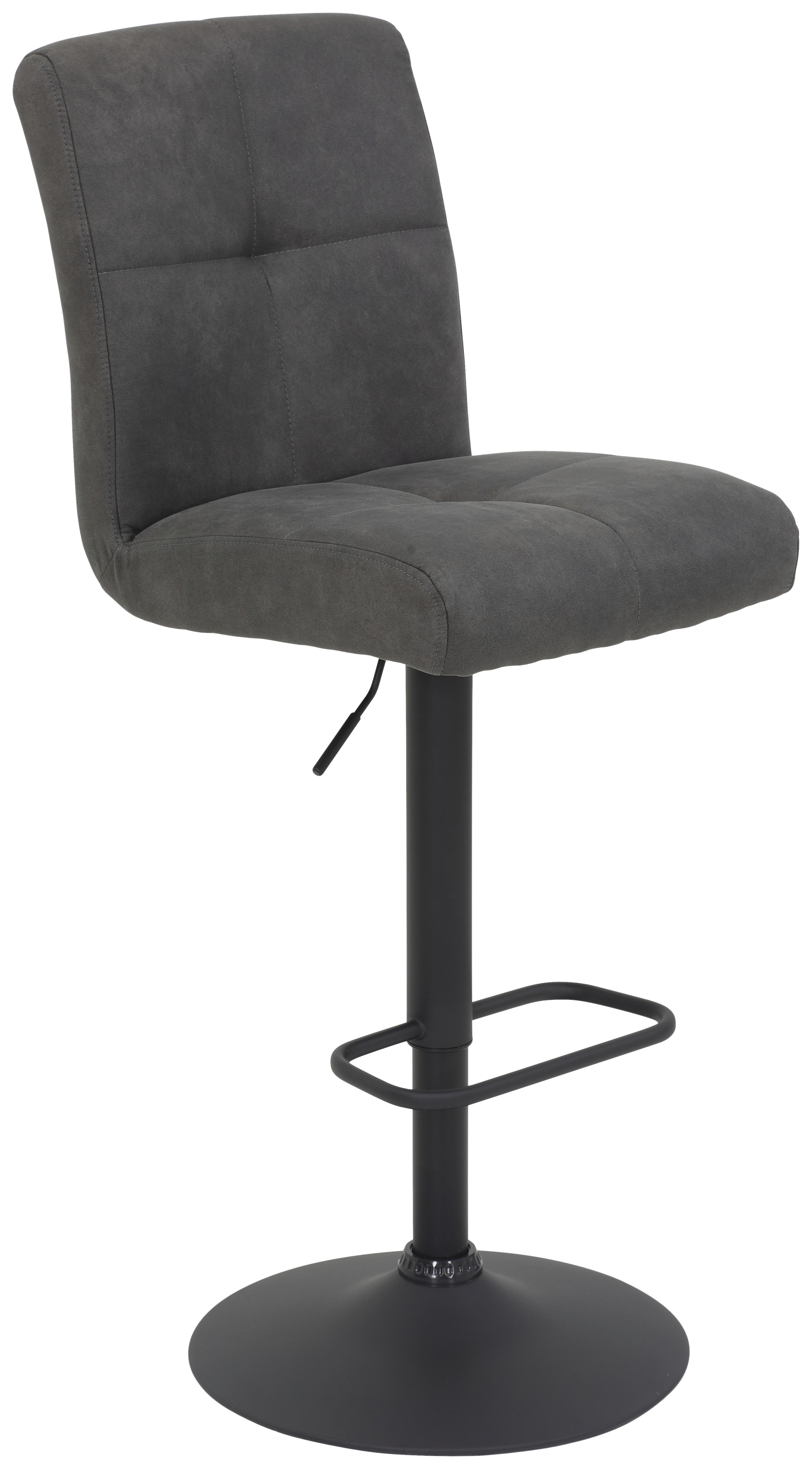 Barhocker Leni anthrazit Vintage Microfaser B/H/T: ca. 44x102x57 cm Leni - schwarz/anthrazit (44,00/102,00/57,00cm)