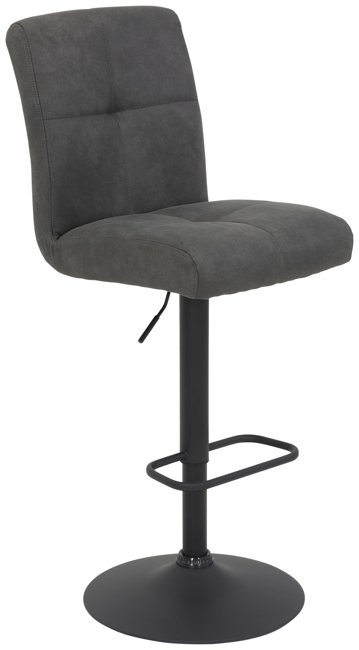 Barhocker Leni anthrazit Vintage Microfaser B/H/T: ca. 44x102x57 cm Leni - schwarz/anthrazit (44,00/102,00/57,00cm)