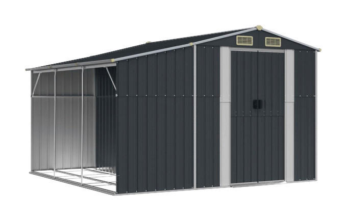 VidaXL Gartenhaus anthrazit B/H/T: ca. 277x179x179 cm Gartenhaus - anthrazit (277,00/179,00/179,00cm) - VidaXL