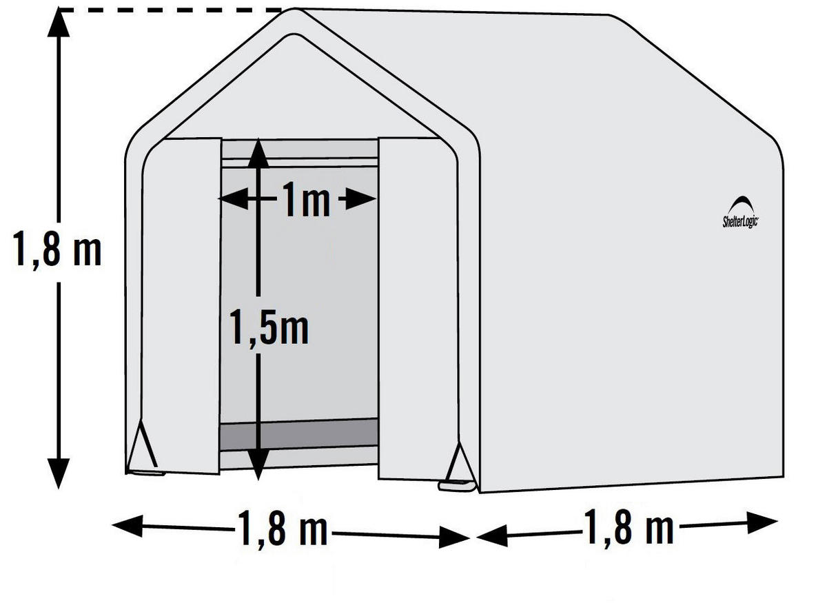 ShelterLogic Gewächshaus 3,24m² B/H/L: ca. 180x180x180 cm 3,24m² - weiß (180,00/180,00/180,00cm) - ShelterLogic