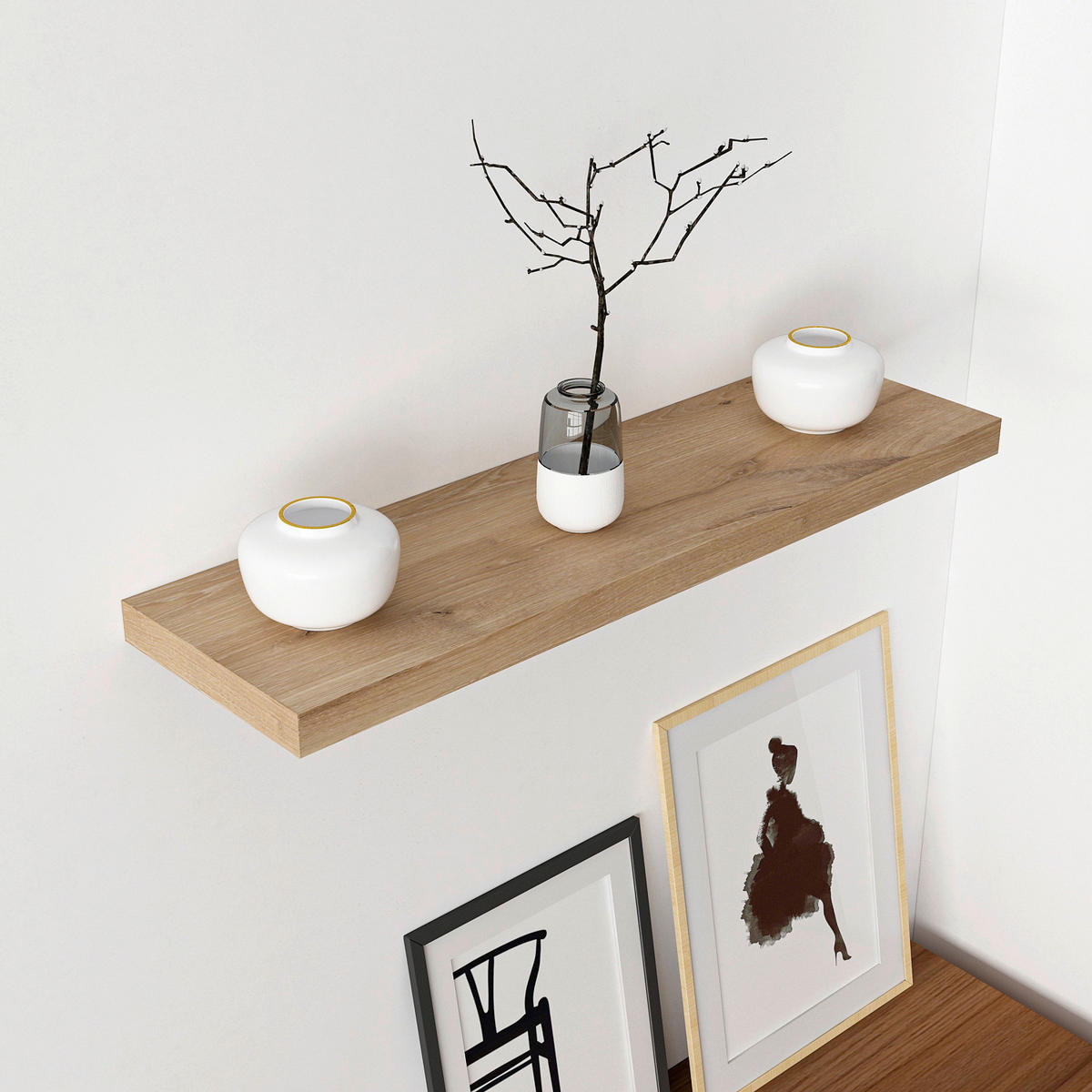 Wandboard Shelvy 80 Eiche Viking Nachbildung B/H/T: ca. 80x4x24 cm Shelvy 80 - (80,00/4,00/24,00cm)