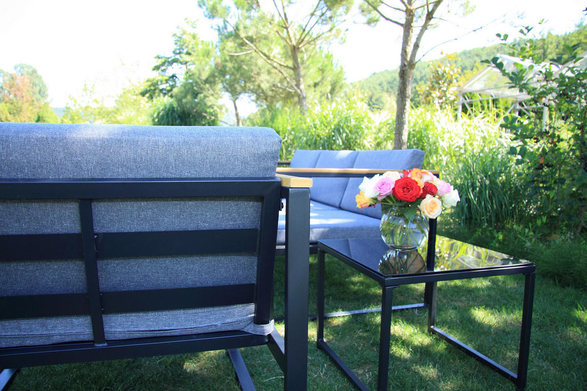 Acamp Loungeset Space anthrazit Stahl Space - anthrazit/teak - Acamp
