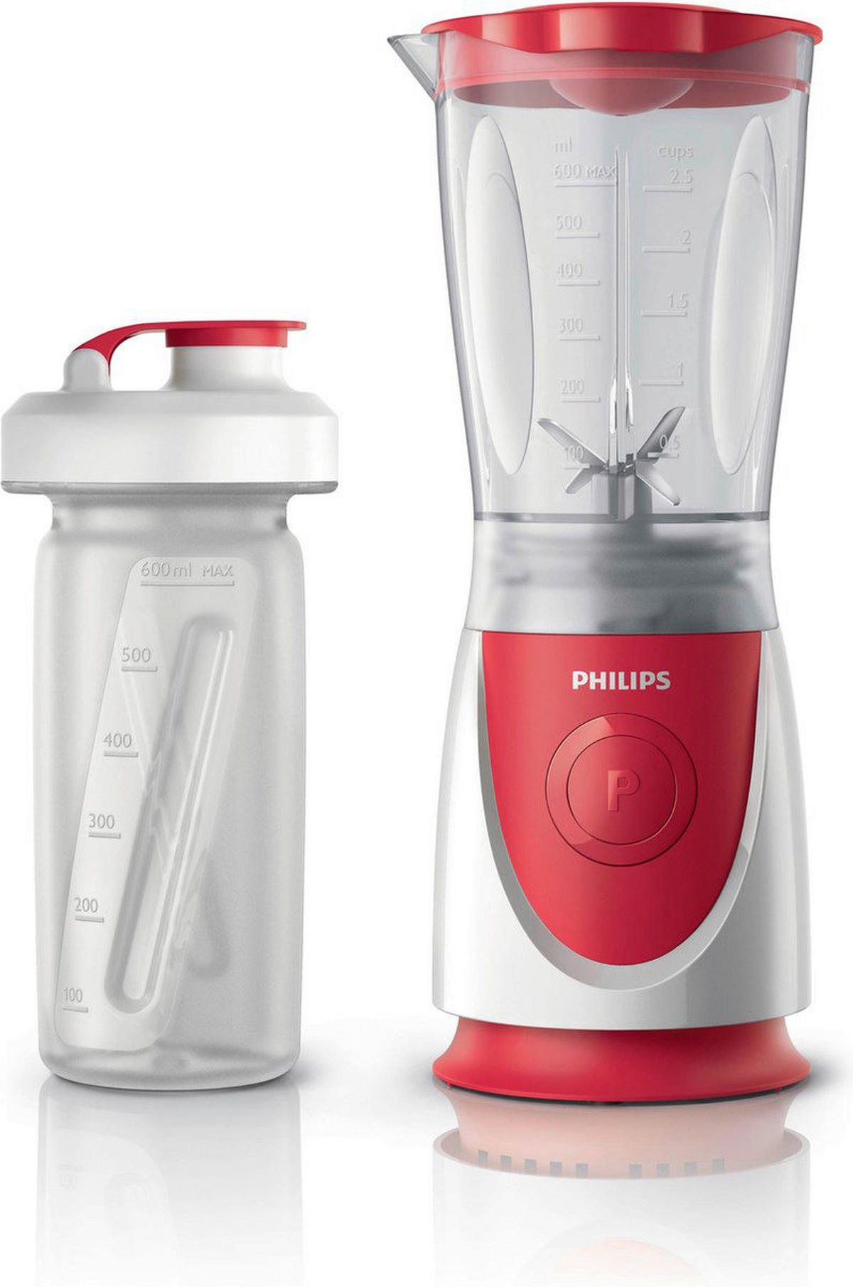 Blender rot Edelstahl B/H/L: ca. 13x23x24 cm Mini-Blender_Philips 1l - rot (24,00/13,00/23,00cm)