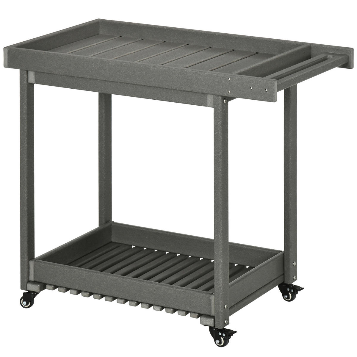 Outsunny Servierwagen dunkelgrau Kunststoff B/H/L: ca. 50x80x87 cm Servierwagen - dunkelgrau (87,00/50,00/80,00cm) - Outsunny