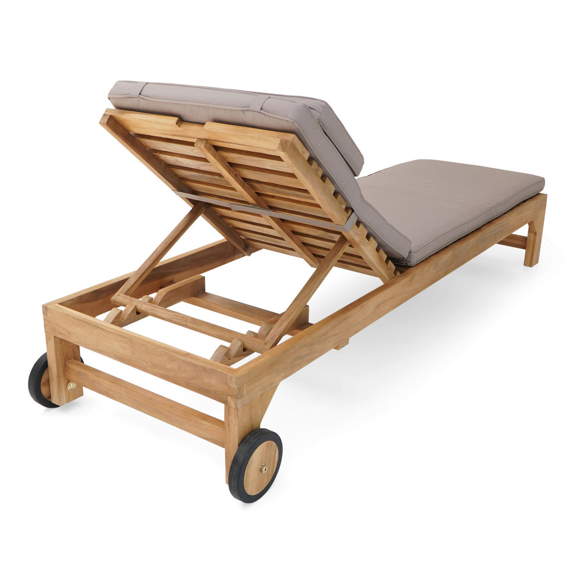 AXI Outdoor Living Gartenliege Rama braun Teakholz B/H/L: ca. 65x30x200 cm Rama - braun/beige (200,00/65,00/30,00cm) - AXI Outdoor Living