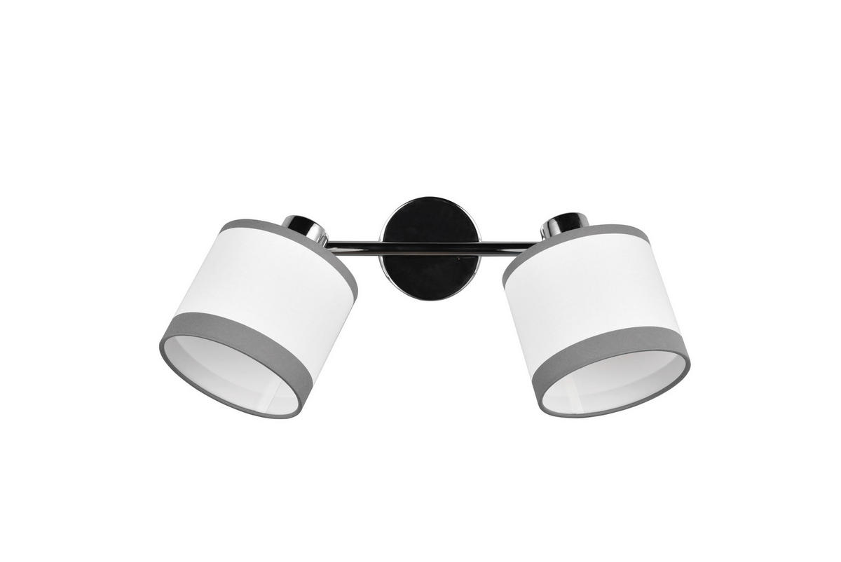 Reality Spotbalken R81552006 Davos weiß Chrom Stoff Metall B/H/T/D: ca. 35x23x16x12 cm E14 2 Brennstellen Davos - weiß/Chrom (35,00/23,00/16,00cm) - Reality