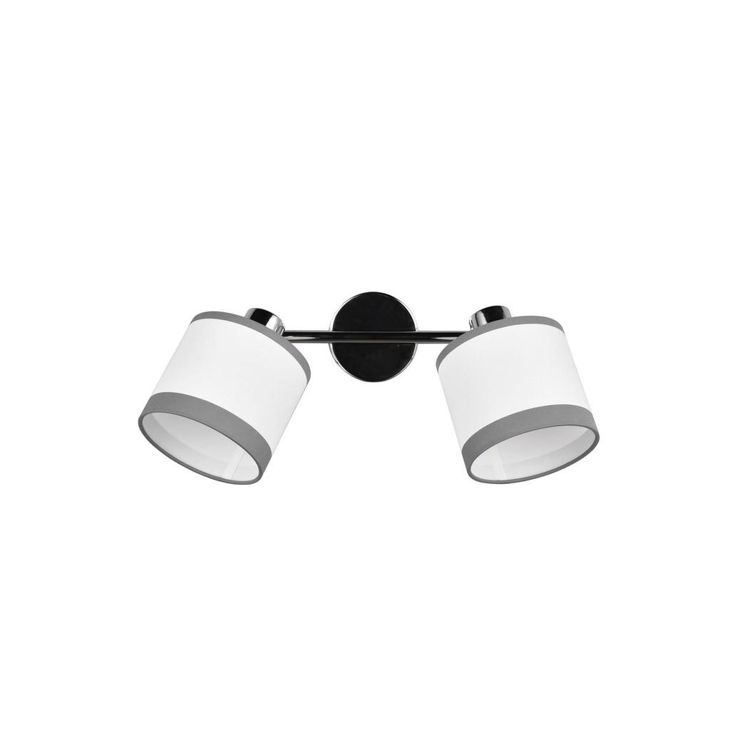 Thumbnail - Reality Spotbalken R81552006 Davos weiß Chrom Stoff Metall B/H/T/D: ca. 35x23x16x12 cm E14 2 Brennstellen