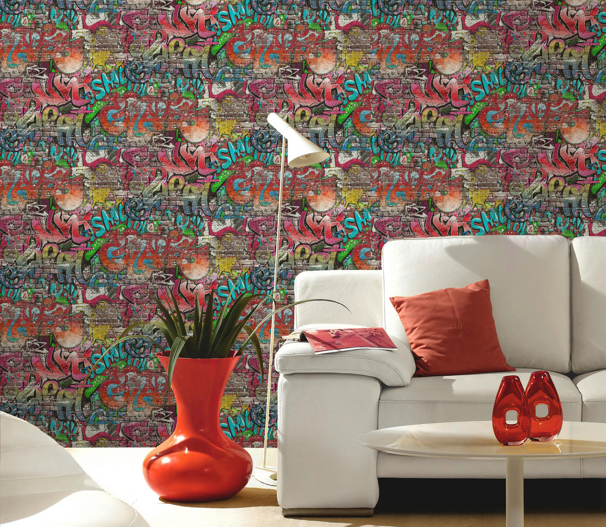Erismann Papiertapete Graffiti bunt B/L: ca. 53x1005 cm Papiertapete_05530-10 - bunt (53,00/1005,00cm) - Erismann