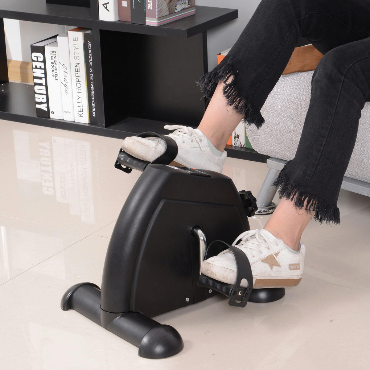 HOMCOM Pedaltrainer schwarz Metall B/H/T: ca. 39x31x40 cm Pedaltrainer__LCD-Display - schwarz (39,00/31,00/40,00cm) - HOMCOM