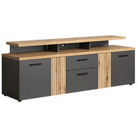 TV-Lowboard Esteban Eiche Evoke Oak Nachbildung anthrazit B/H/T: ca. 180x66x47 cm Esteban - Eiche/anthrazit (180,00/66,00/47,00cm)