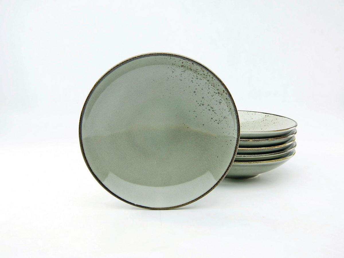 CreaTable Suppenteller NATURE COLLECTION grau Steinzeug D: ca. 22 cm NATURE COLLECTION - grau (22,00cm) - CreaTable
