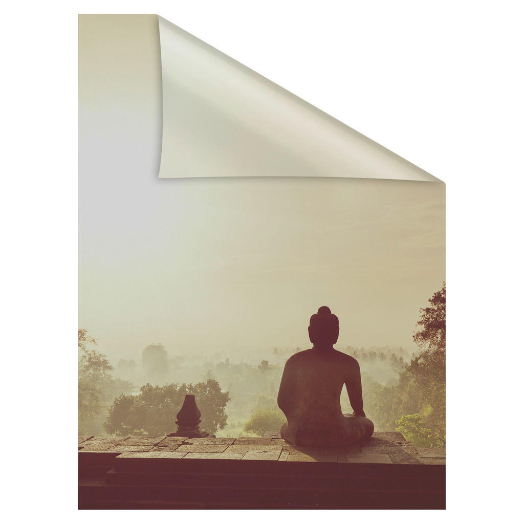 Thumbnail - LICHTBLICK Fensterfolie Tempel Borobudur Tempel Borobudur orange B/L: ca. 100x130 cm