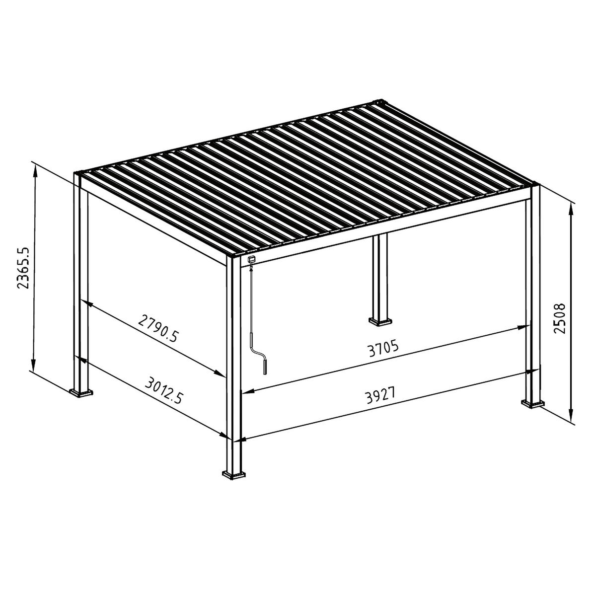 Mirador Pergola Deluxe anthrazit Aluminium B/H/L: ca. 400x250x300 cm Deluxe - anthrazit (300,00/400,00/250,00cm) - Mirador