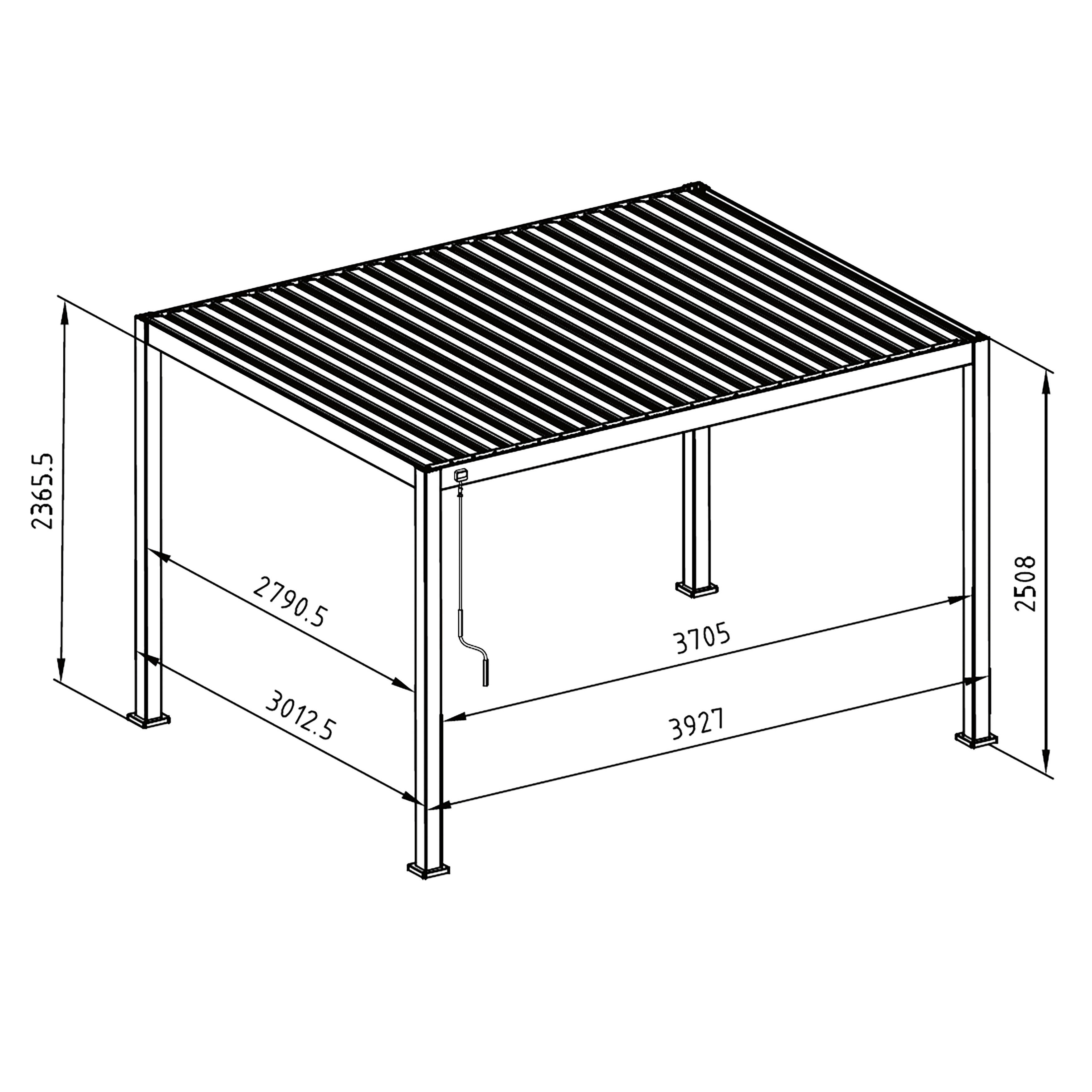 Thumbnail - Mirador Pergola Deluxe anthrazit Aluminium B/H/L: ca. 400x250x300 cm