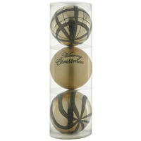 Weihnachtskugelset gold D: ca. 15 cm Weihnachtskugelset_3tlg. - gold/schwarz (15,00cm)