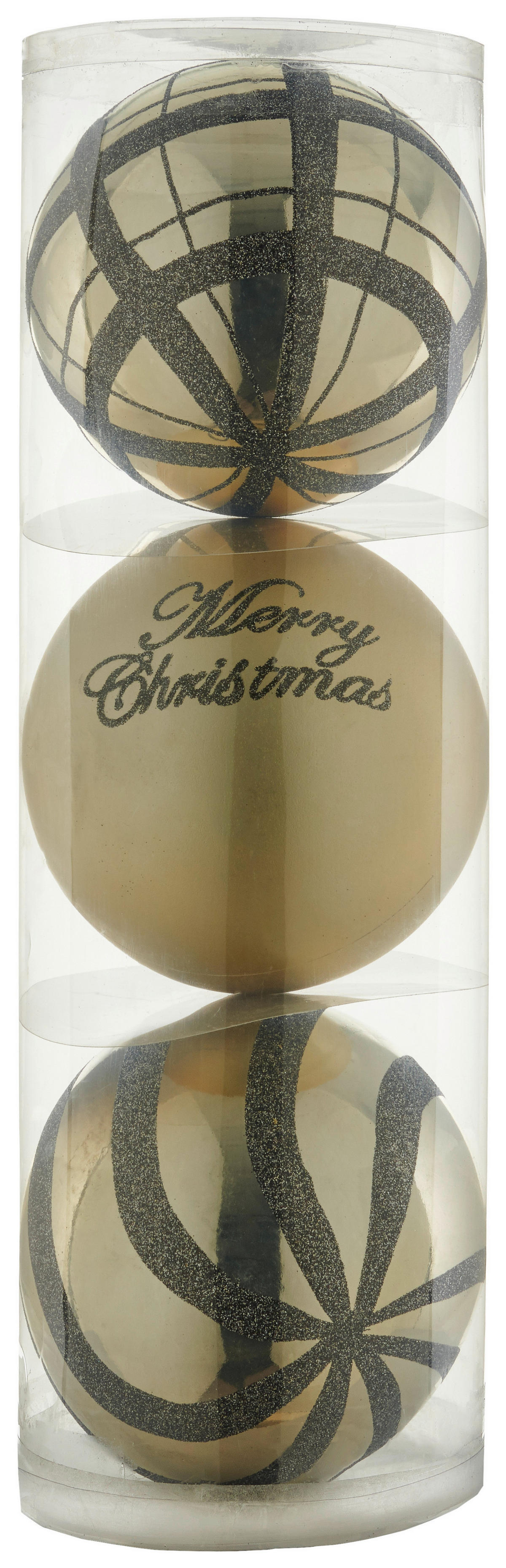 Weihnachtskugelset gold D: ca. 15 cm Weihnachtskugelset_3tlg. - gold/schwarz (15,00cm)