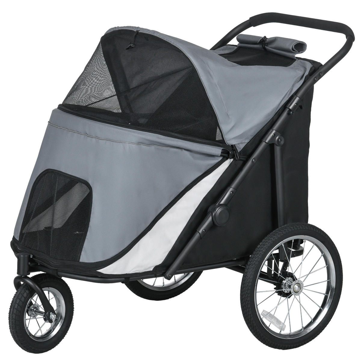 PawHut Hundebuggy grau Polyester-Mischgewebe B/H/L: ca. 70x97,5x111 cm Hundebuggy - grau (111,00/70,00/97,50cm) - PawHut