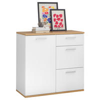 Kommode BC 1035 weiß Eiche Artisan Nachbildung B/H/T: ca. 96x86x38 cm BC 1035 - Eiche/weiß (96,00/86,00/38,00cm)