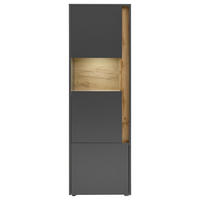 Standvitrine City Eiche Wotan Nachbildung anthrazit B/H/T: ca. 50x155x40 cm City - Eiche/anthrazit (50,00/155,00/40,00cm)