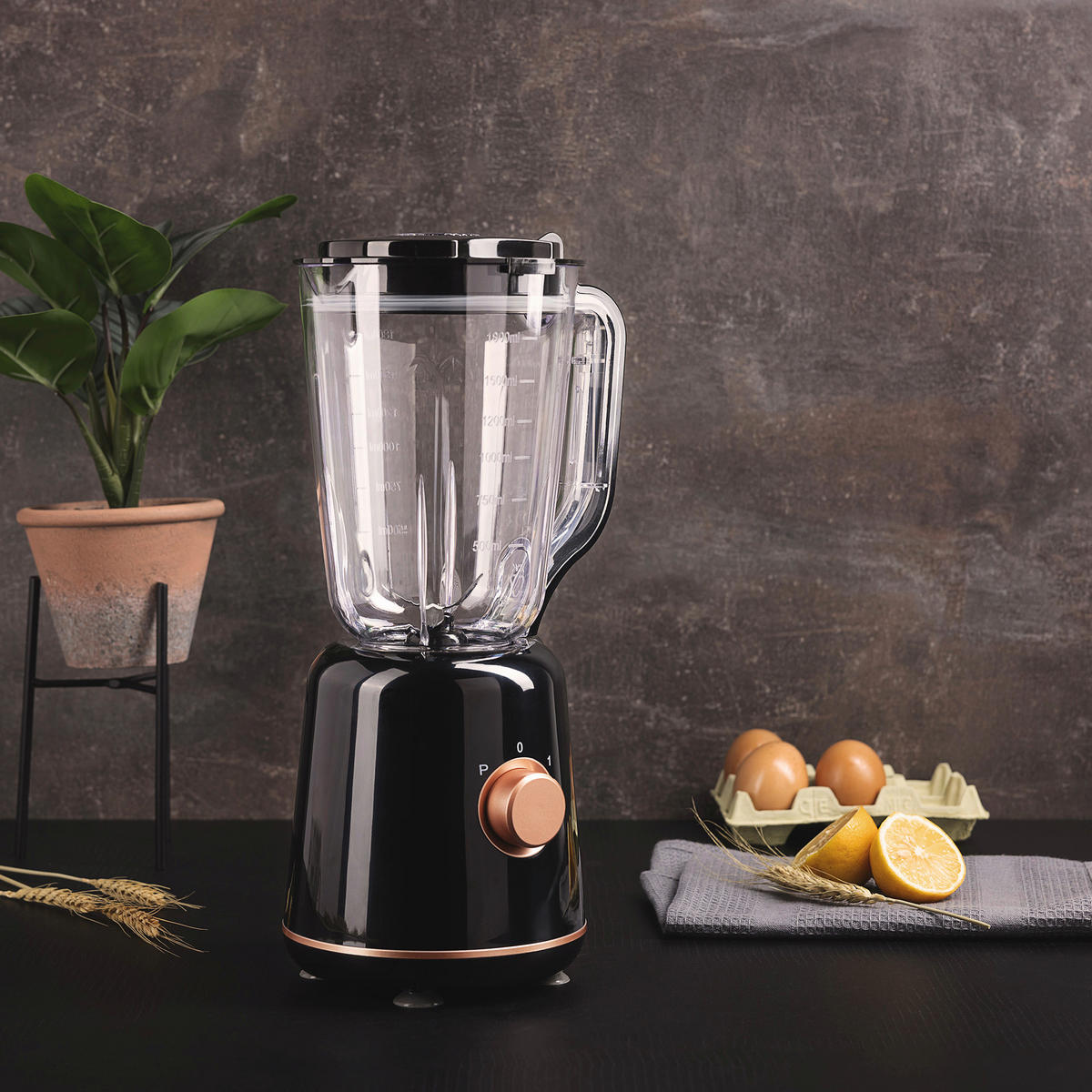 BERGNER Stabmixer schwarz Stahl Kunststoff B/H/L: ca. 18x40,5x20,5 cm COPPER - schwarz (20,50/18,00/40,50cm) - BERGNER