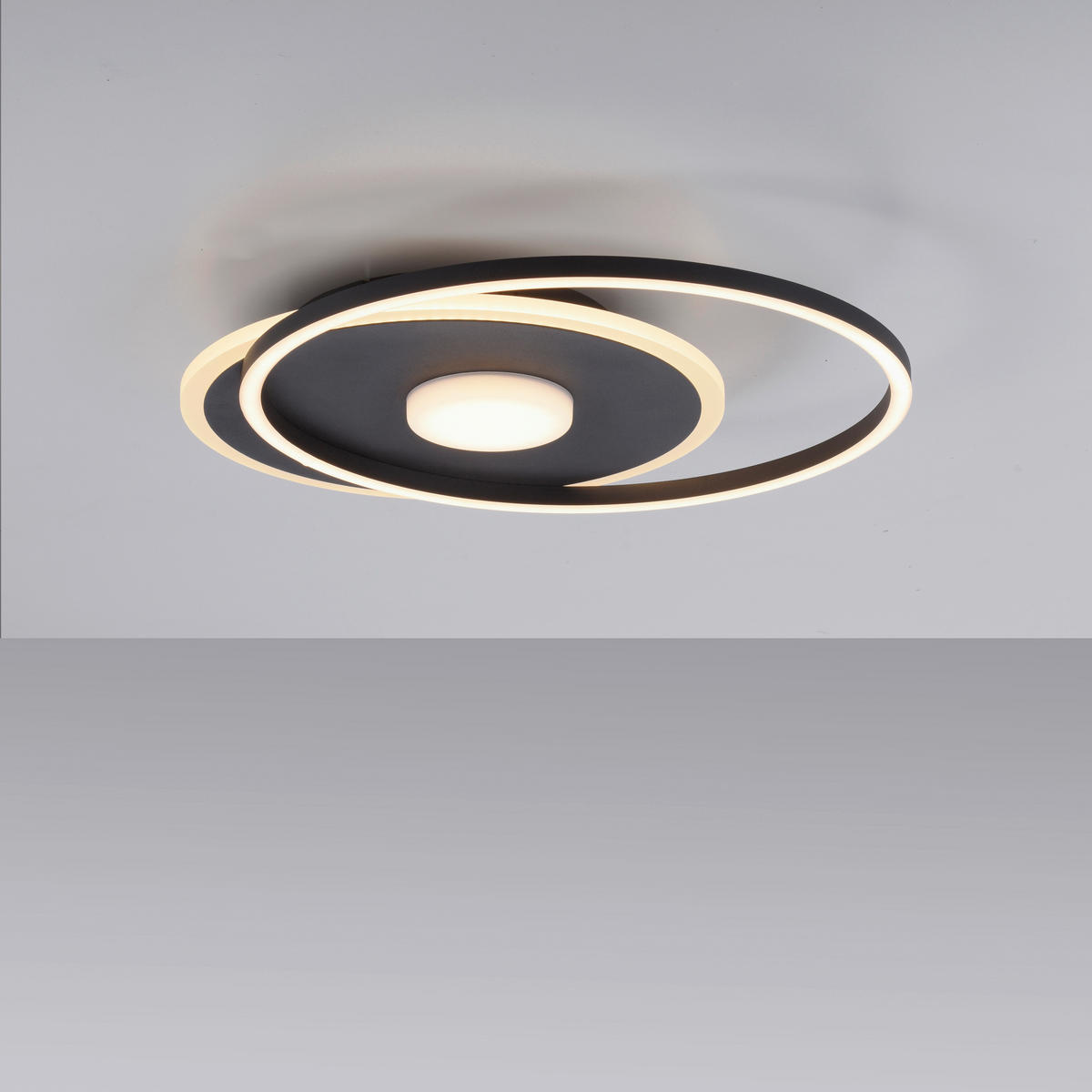 Just Light LED-Deckenleuchte DOMINO 15046-18 schwarz weiß Metall Kunststoff B/H/T: ca. 39,5x6,8x45 cm 1 Brennstellen DOMINO - weiß/schwarz (39,50/6,80/45,00cm) - Just Light