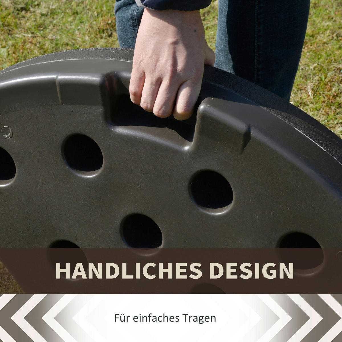 Outsunny Schirmständer kaffee Kunststoff B/H/L: ca. 100x10,5x100 cm Schirmständer - kaffee (100,00/100,00/10,50cm) - Outsunny