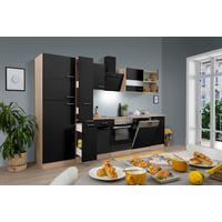 Respekta Küchenblock Economy schwarz B/H/T: ca. 310x200x60 cm Economy - Eiche/schwarz (310,00/200,00/60,00cm) - Respekta