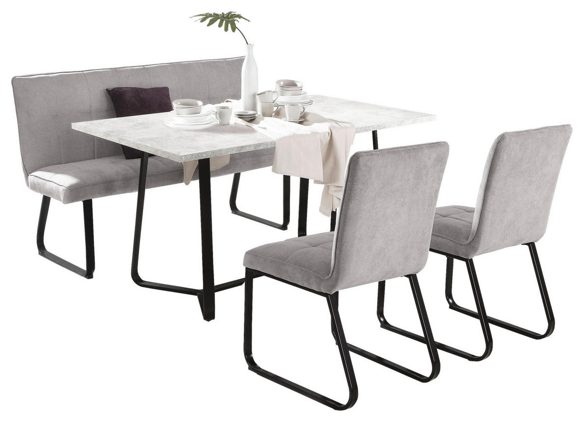 Tisch TALEA Beton Optik schwarz pulverbeschichtet B/H/T: ca. 140x76x90 cm TALEA - Beton/schwarz (140,00/76,00/90,00cm) - byLIVING