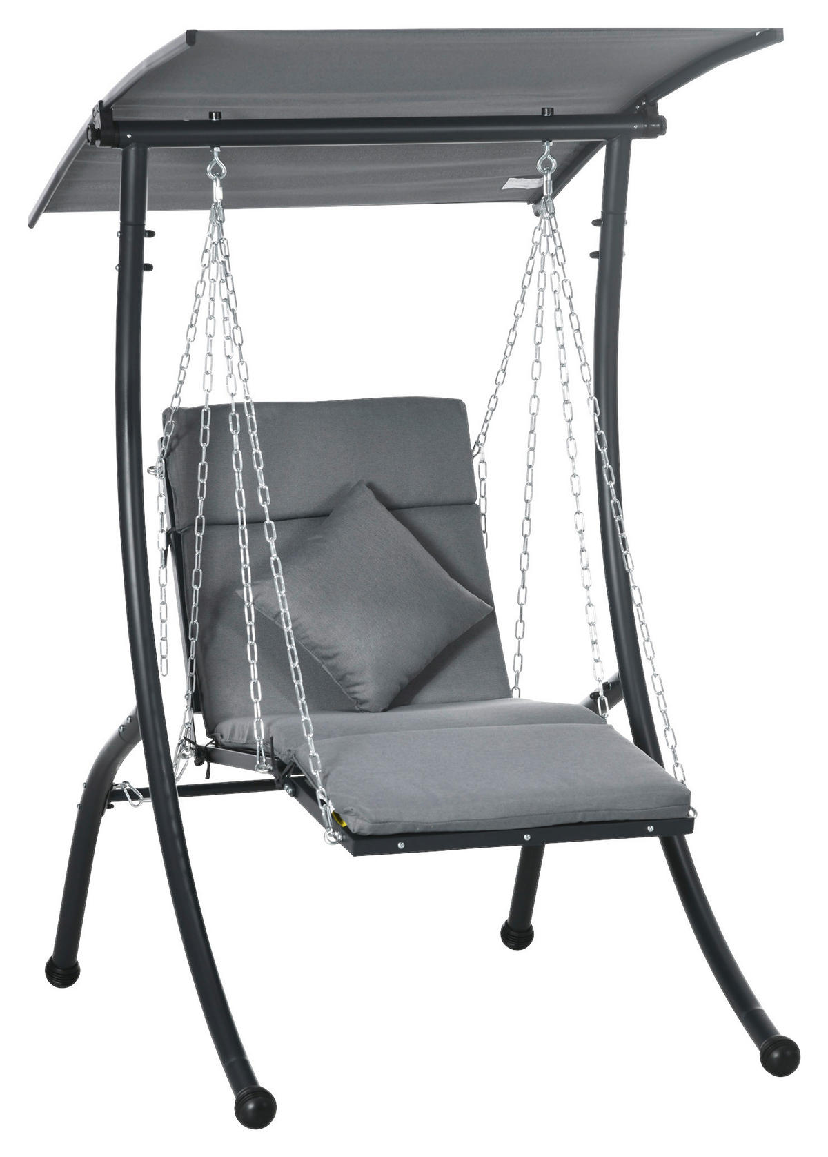 Outsunny Hollywoodschaukel dunkelgrau Stoff B/H/L: ca. 145x169x108 cm Hollywoodschaukel - dunkelgrau (108,00/145,00/169,00cm) - Outsunny