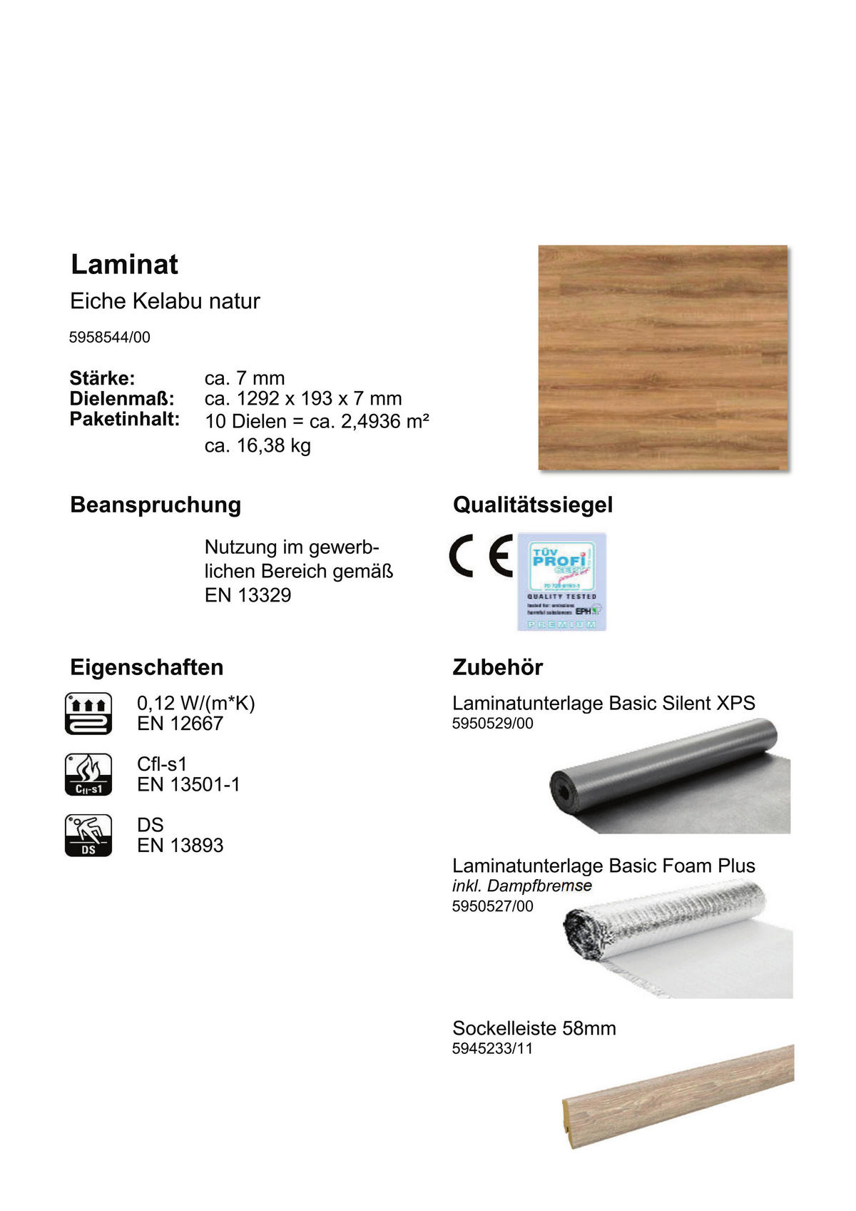 EGGER Laminatboden Kelabu natur ca. 2,4936 m² im Paket  B/L: ca. 19,3x129,2 cm pro Paket Kelabu natur ca. 2,4936 m² im Paket - (19,30/129,20cm) - EGGER