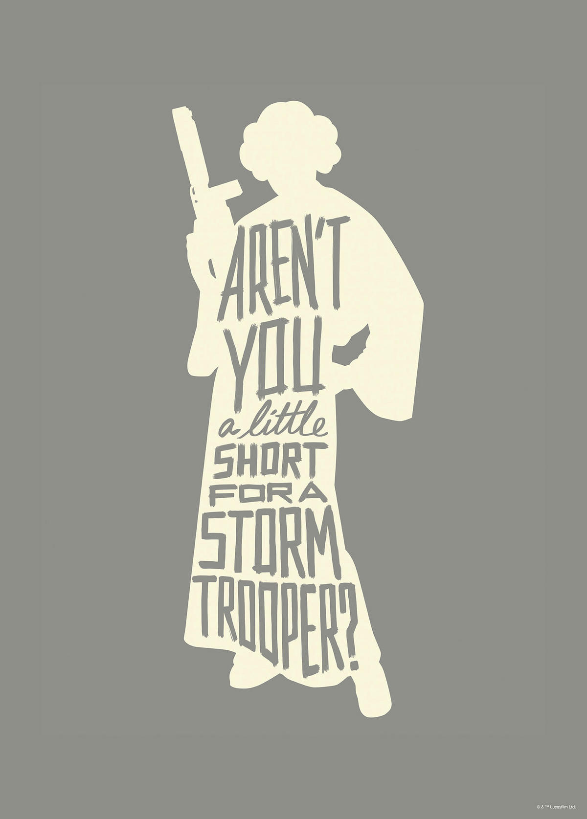 Komar Poster Star Wars Silhouette Quotes Leia Disney B/L: ca. 50x70 cm Star Wars Silhouette Quotes Leia - (50,00/70,00cm) - Komar