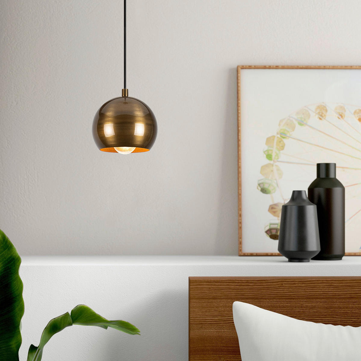 Opviq Pendelleuchte Berceste gold Eisen B/H/T/L: ca. 30x111x30x15 cm E27 1 Brennstellen Berceste - gold (15,00/30,00/111,00cm) - Opviq