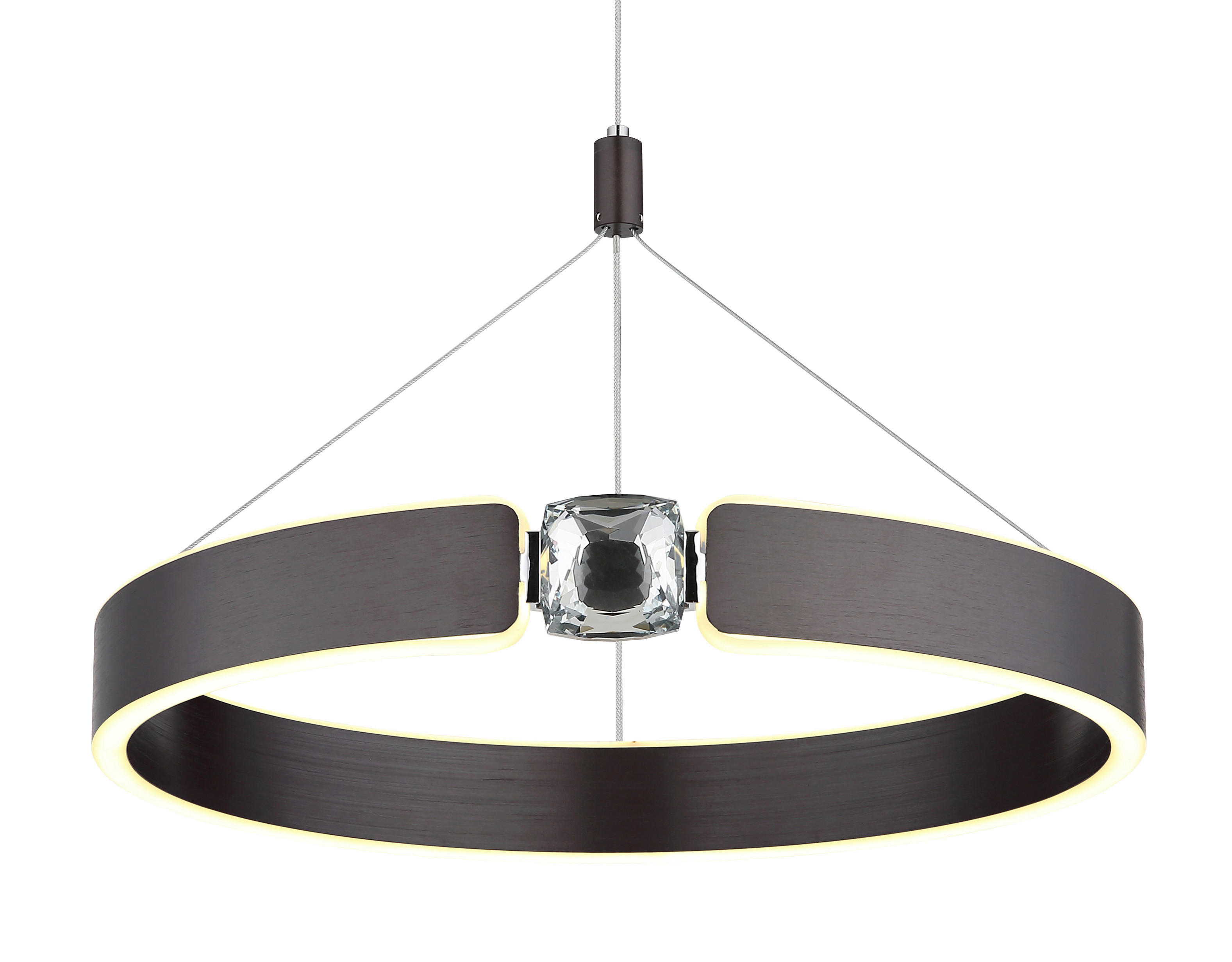 GLOBO LED-Pendelleuchte bronze Opal Metall Acryl H/L: ca. 125x40 cm LED-Pendelleuchte_Hendricks - Opal/bronze (40,00cm) - GLOBO