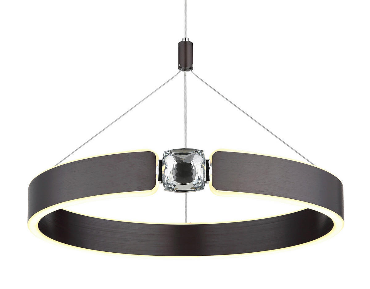 GLOBO LED-Pendelleuchte bronze Opal Metall Acryl H/L: ca. 125x40 cm LED-Pendelleuchte_Hendricks - Opal/bronze (40,00cm) - GLOBO