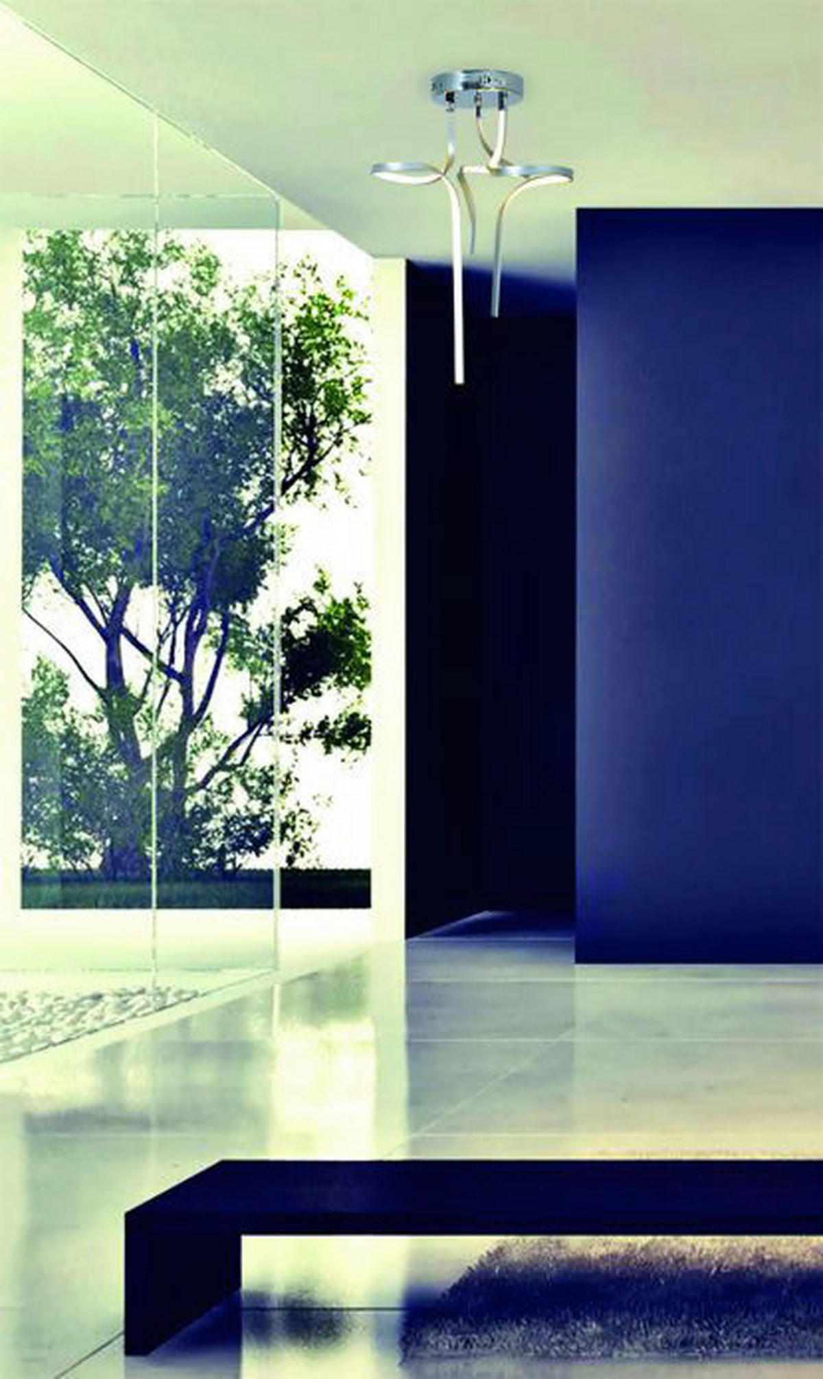 Näve Leuchten LED Deckenleuchte NV1186859 silber Aluminium H/D: ca. 83x52 cm null 1 Brennstellen Loop Line - silber (52,00/83,00cm) - Näve Leuchten