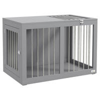 PawHut Hunde-Zubehör grau Edelstahl B/H/L: ca. 50x80x56,5 cm Hundekäfig - grau (56,50/50,00/80,00cm) - PawHut