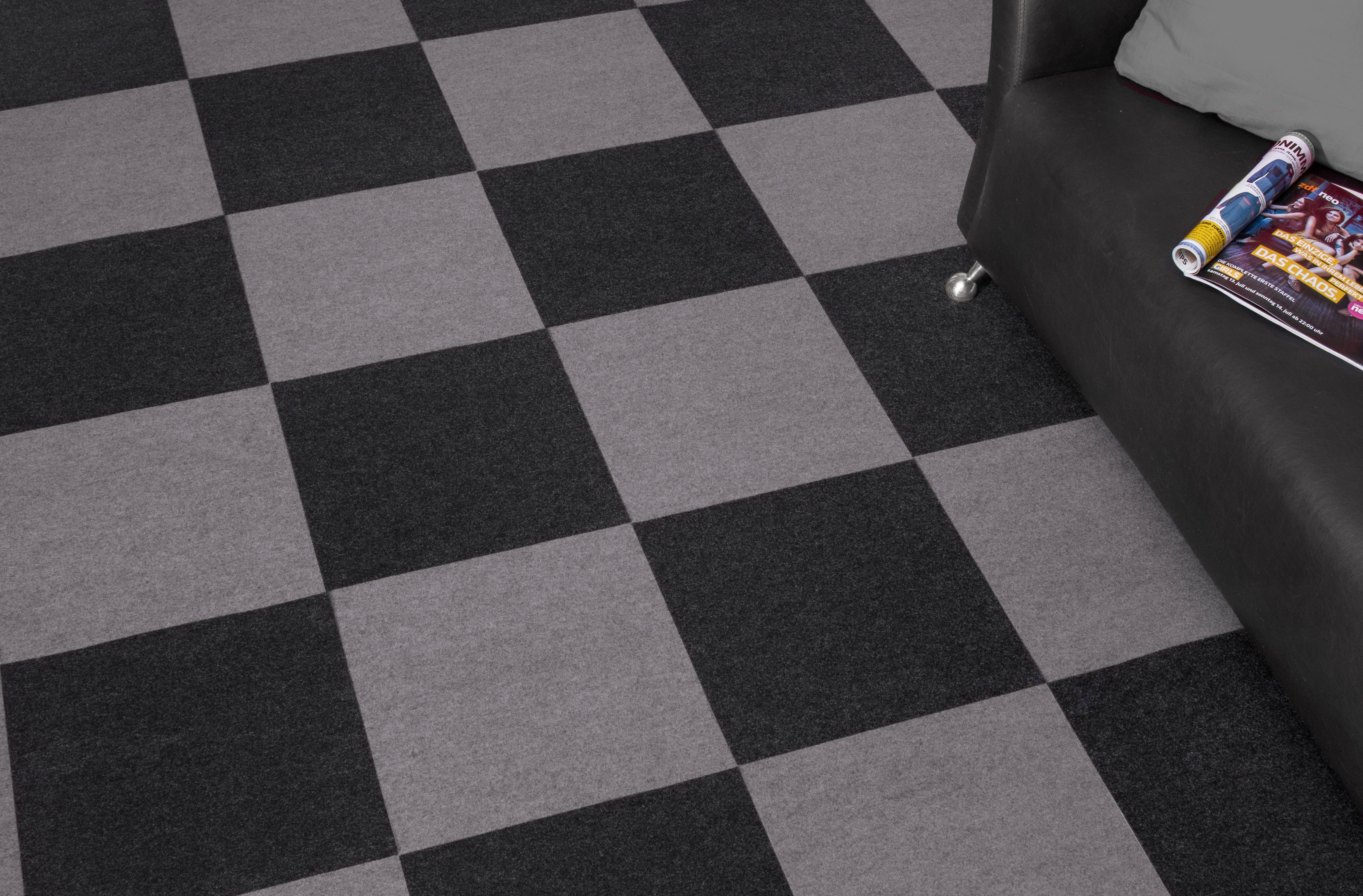 Thumbnail - Teppichfliese Filz grau B/L: ca. 40x40 cm pro Stück