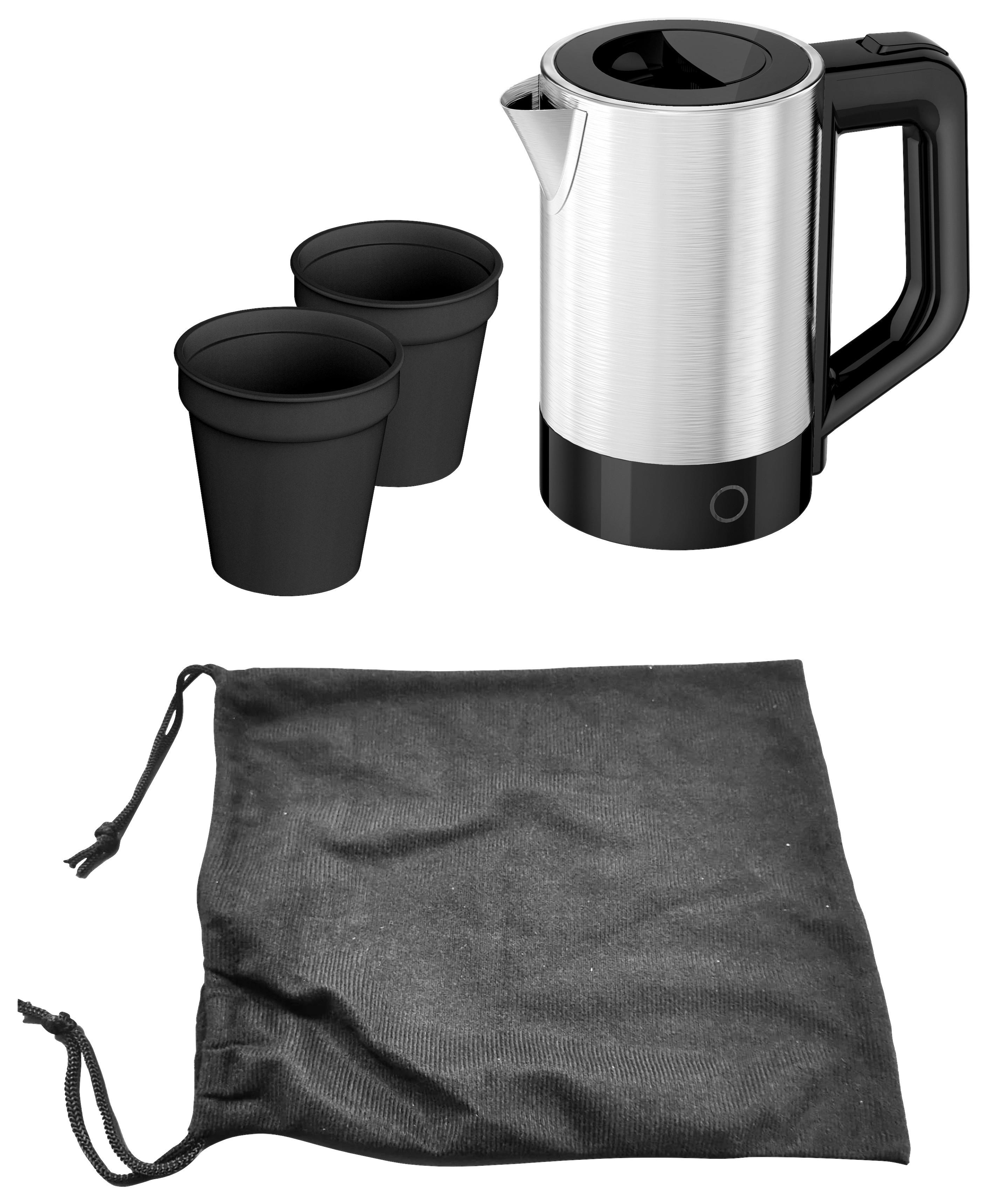 Emerio Wasserkocher WK-133233.1 silber Edelstahl B/H/L: ca. 10,4x17,6x18,6 cm ca. 0,5 l Reisewasserkocher WK-133233.1 - silber (18,60/10,40/17,60cm) - Emerio