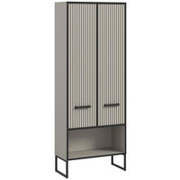 Badhochschrank BAGNO schwarz Kaschmirgrau Nachbildung B/H/T: ca. 59x159x32 cm BAGNO - schwarz (59,00/159,00/32,00cm) - xonox.home