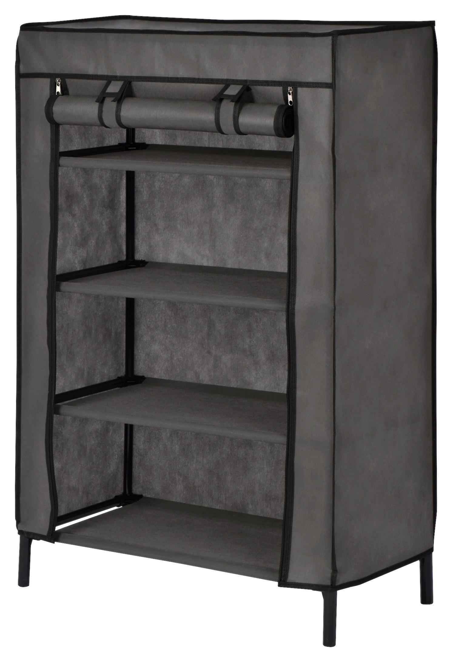 POCOline Schuhregal dunkelgrau Stahl B/H/L: ca. 30x92x60 cm Schuhregal Vlies - dunkelgrau (60,00/30,00/92,00cm) - POCOline