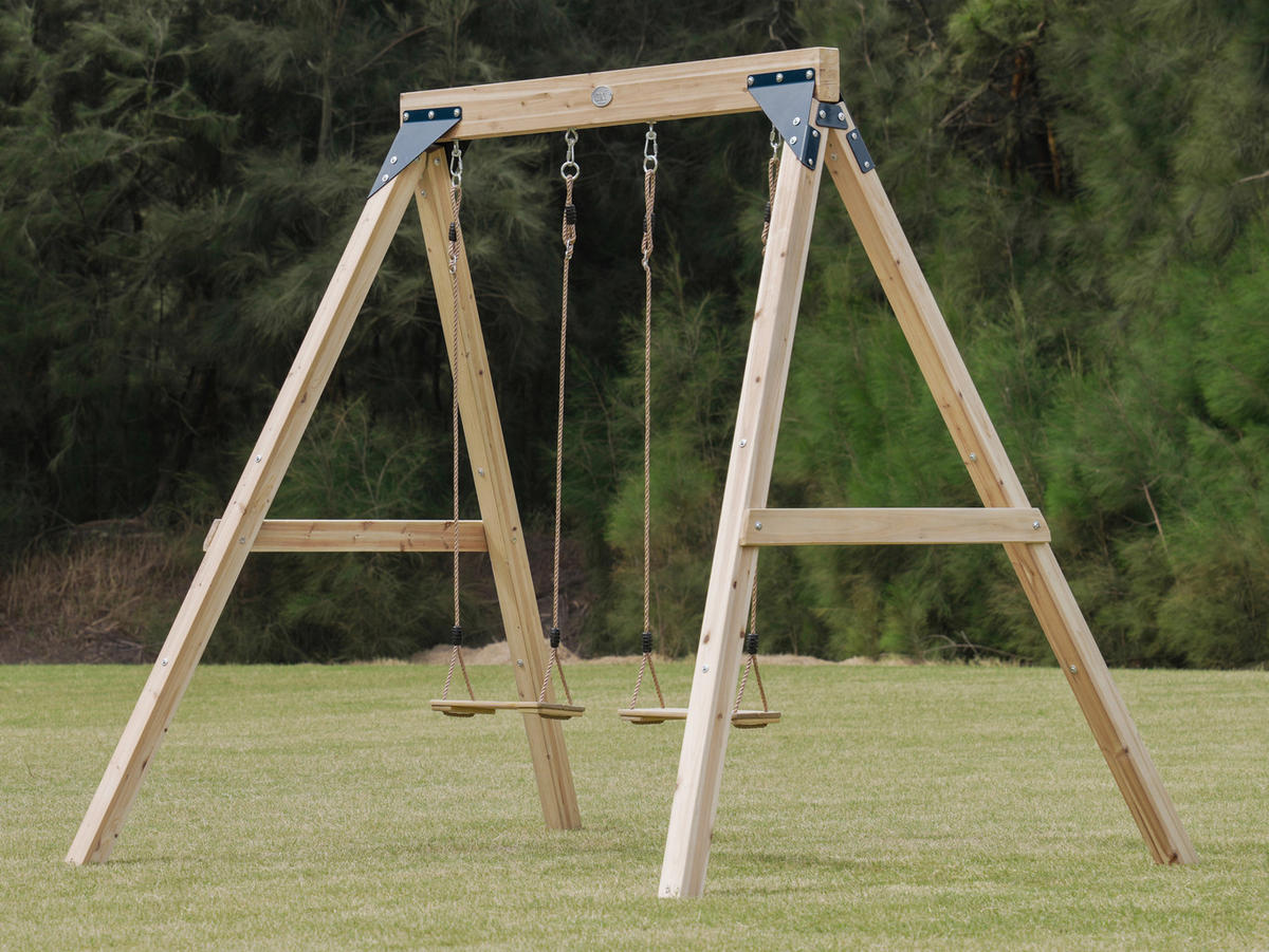 AXI Doppelschaukel Yuna braun B/H/L: ca. 224x208x186 cm Yuna - blau/braun (186,00/224,00/208,00cm) - AXI