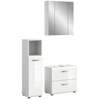 Badezimmer-Set ICE weiß weiß Hochglanz B/H/T: ca. 105x190x32 cm ICE - weiß (105,00/190,00/32,00cm) - xonox.home