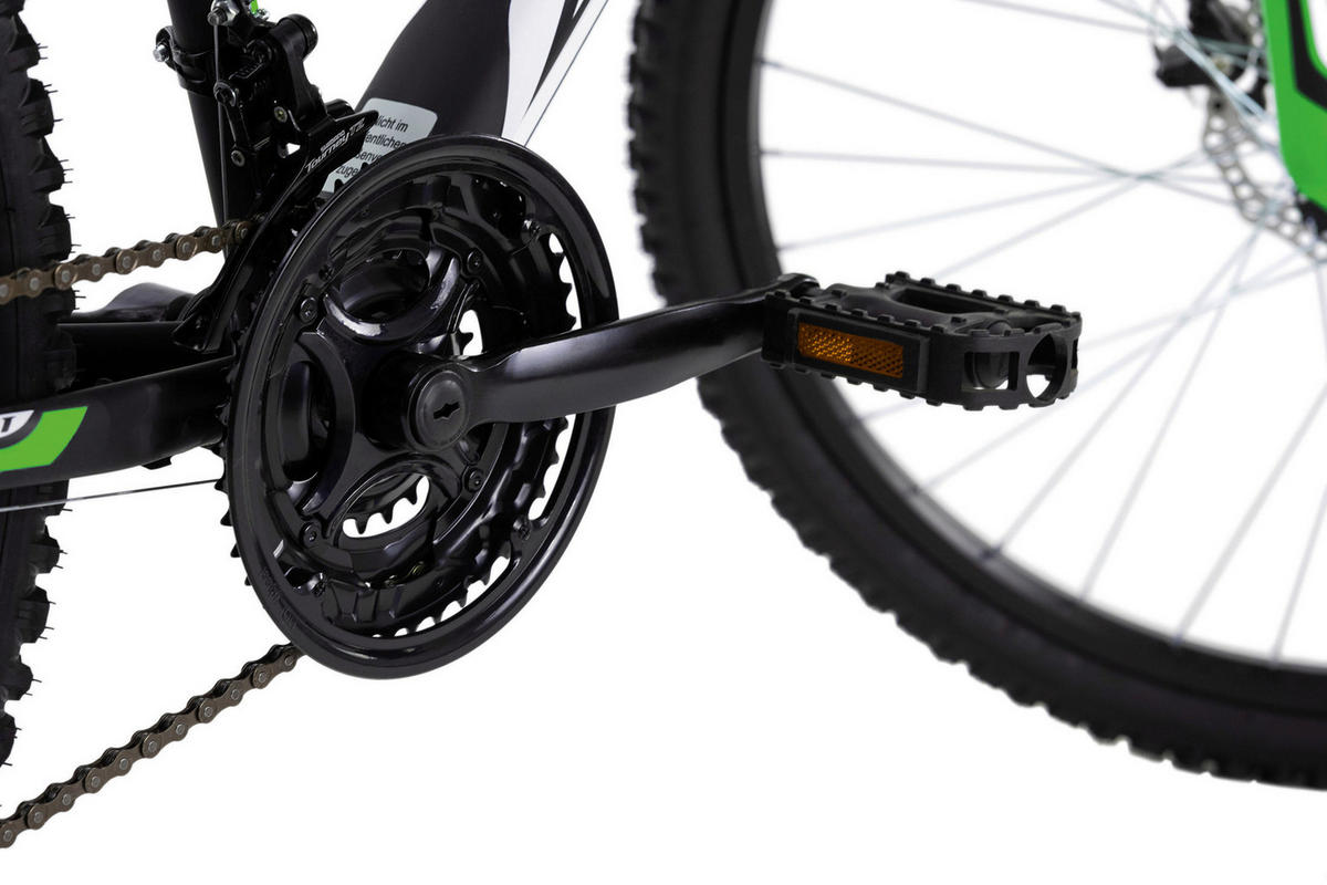 KS-Cycling Mountain-Bike Hardtail Xtinct schwarz ca. 26 Zoll Xtinct - schwarz/grün (42,00cm) - KS-Cycling